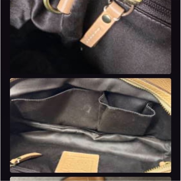 Coach leather shoulder purse in camel color - Picture 14 of 16